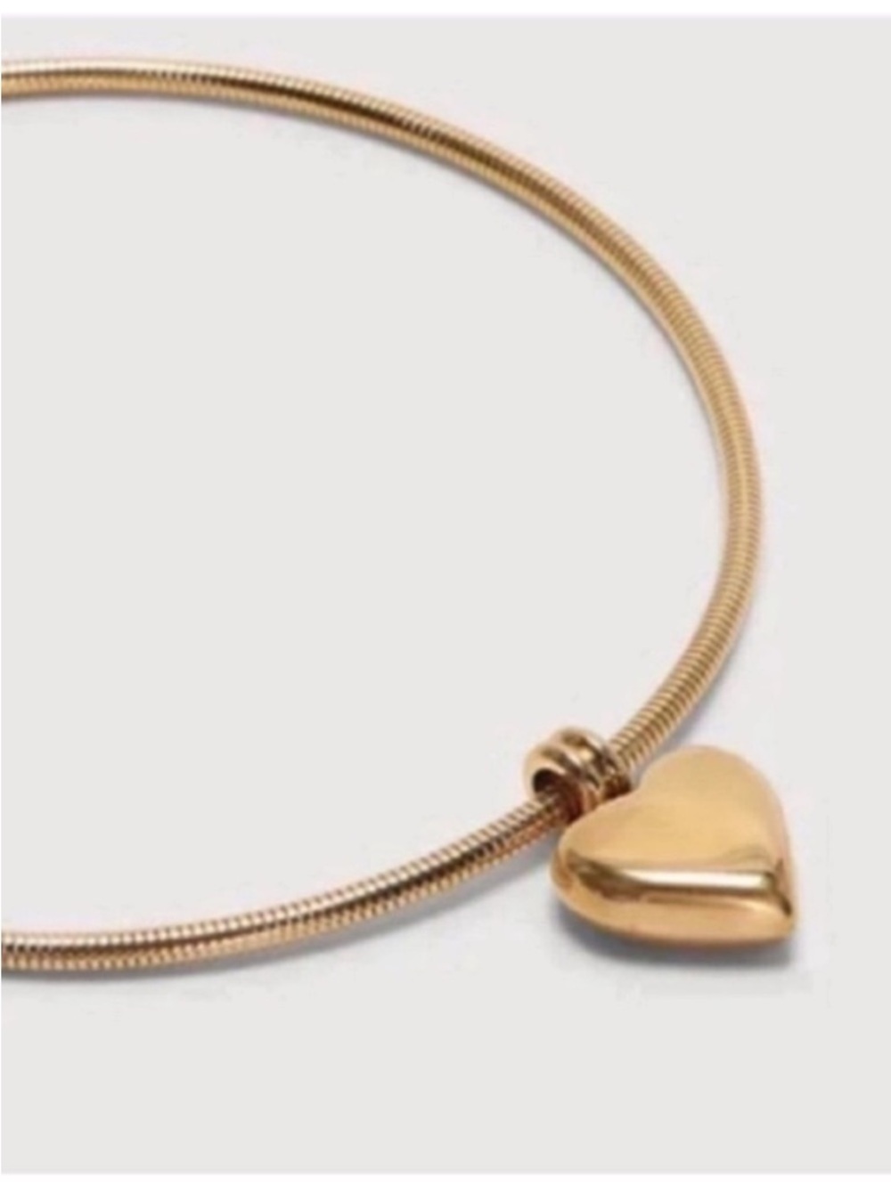 New! 14K Gold Plated Heart Pendant Collar Necklace (2002) NWOT